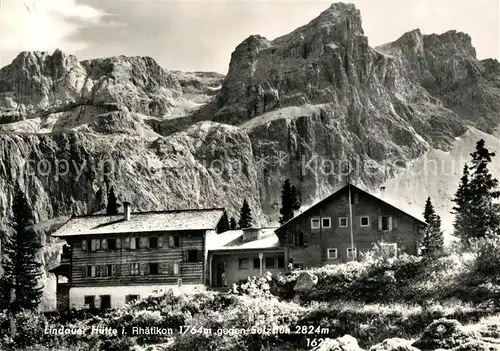AK / Ansichtskarte Lindauer_Huette Rhaetikon gegen Sulzfluh Lindauer Huette