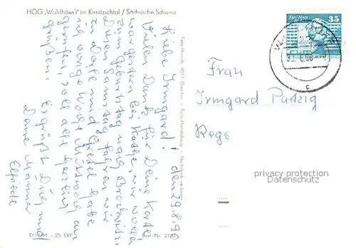 AK / Ansichtskarte Kirnitzschtal HOG Waldhaeusl  Kirnitzschtal