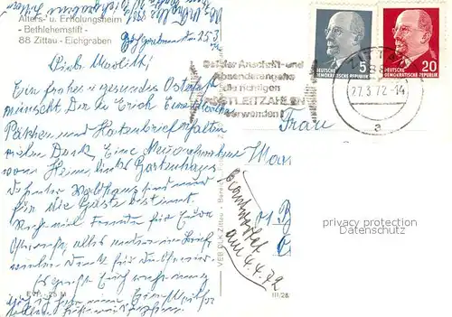 AK / Ansichtskarte Zittau Eichgraben Alters  und Erholungsheim Bethlehemstift Zittau