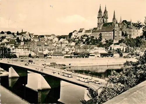 AK / Ansichtskarte Meissen_Elbe_Sachsen Albrechtsburg Dom und Elbbruecke Meissen_Elbe_Sachsen
