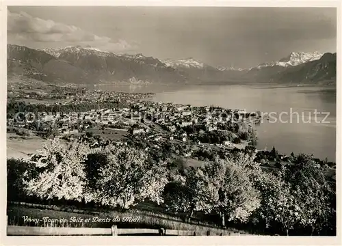 AK / Ansichtskarte Vevey_VD Tour de Peilz et Dents de Midi Vevey_VD