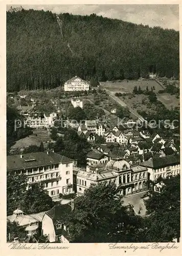 AK / Ansichtskarte Wildbad_Schwarzwald Sommerberg mit Bergbahn Wildbad_Schwarzwald