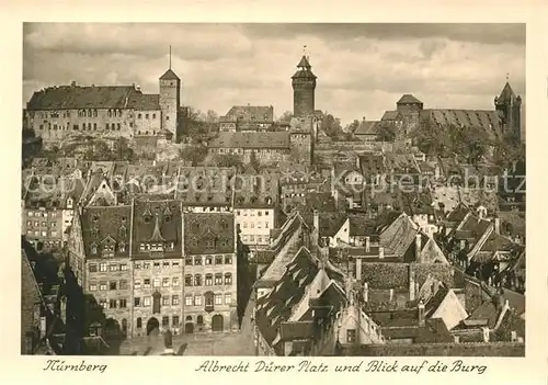 AK / Ansichtskarte Nuernberg Albrecht Duerer Platz mit Burg Nuernberg