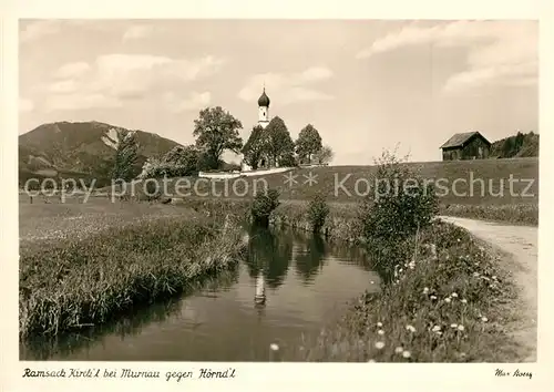 AK / Ansichtskarte Murnau_Staffelsee Ramsack Kirchl gegen Hoerndl Murnau_Staffelsee