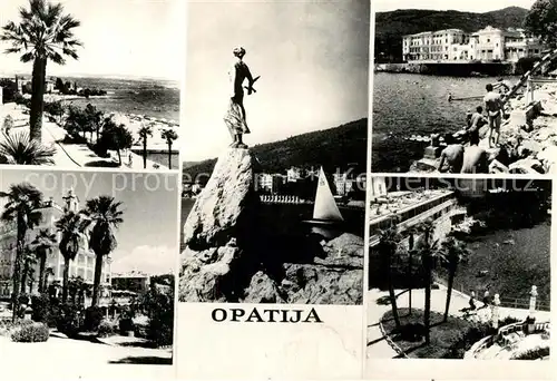 AK / Ansichtskarte Opatija_Istrien Strand Seepromenade Opatija_Istrien