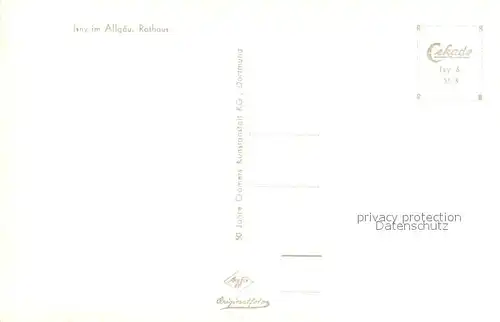 AK / Ansichtskarte Isny_Allgaeu Rathaus Isny Allgaeu