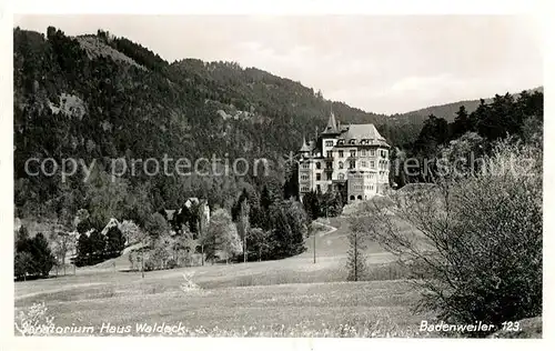 AK / Ansichtskarte Badenweiler Sanatorium Haus Waldeck Badenweiler