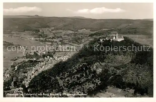 AK / Ansichtskarte Neustadt_Odenwald Fliegeraufnahme Burg Breuberg Neustadt_Odenwald