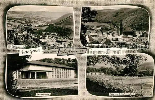 AK / Ansichtskarte Gemuend_Eifel Stadthalle Garten Schwimmbad Gemuend Eifel