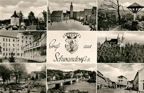 AK / Ansichtskarte Schwandorf Blasturm Marktplatz Kreuzberg Schwandorf