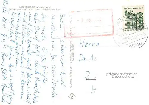 AK / Ansichtskarte Winterberg_Hochsauerland  Winterberg_Hochsauerland