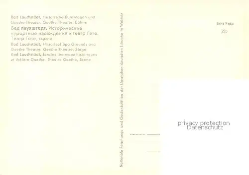 AK / Ansichtskarte Bad_Lauchstaedt Goethe Theater Buehne Bad_Lauchstaedt
