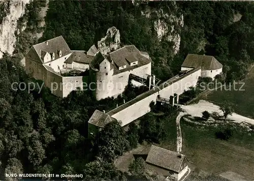 AK / Ansichtskarte Beuron_Donautal Fliegeraufnahme Burg Wildenstein Beuron Donautal