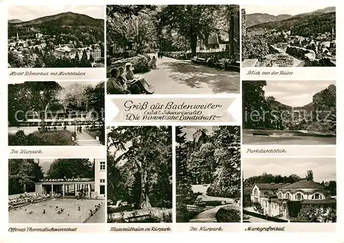 AK / Ansichtskarte Badenweiler Hotel Roemerbad Kurpark Markgrafenbad Badenweiler