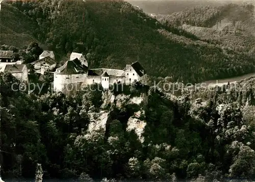 AK / Ansichtskarte Beuron_Donautal Fliegeraufnahme Burggaststaette Burg Wildenstein Beuron Donautal