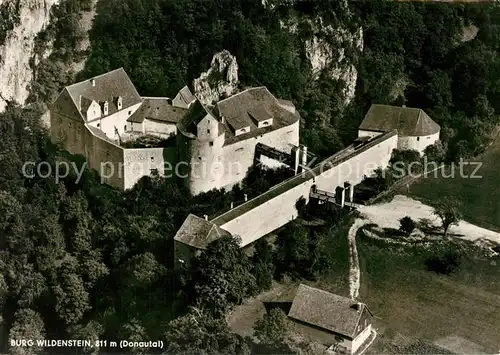 AK / Ansichtskarte Beuron_Donautal Fliegeraufnahme Burg Wildenstein Beuron Donautal