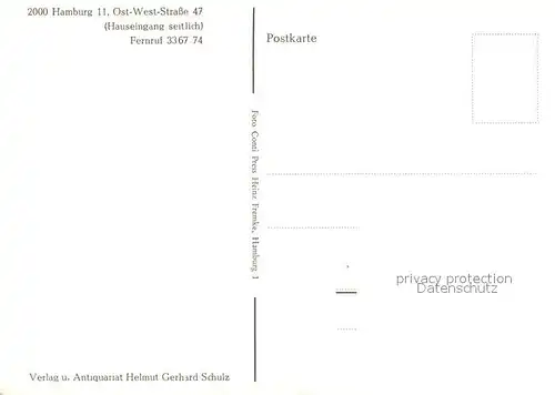 AK / Ansichtskarte Hamburg Ost West Strasse 47 Hamburg