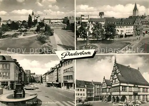 AK / Ansichtskarte Paderborn Mariensaeule Rathaus Liborius Brunnen  Paderborn