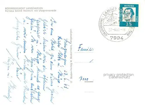 AK / Ansichtskarte Langenargen_Bodensee Kurhaus Schloss Montfort Uferpromenade Langenargen Bodensee