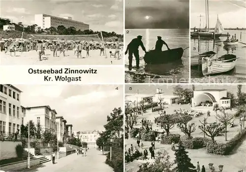 AK / Ansichtskarte Zinnowitz_Ostseebad Ferienheim Roter Oktober Achterwasser Fischer  Zinnowitz_Ostseebad