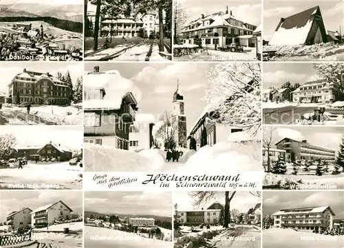 AK / Ansichtskarte Hoechenschwand Hotel Alpenblick Kurheim Krone Waldsanatorium Hotel Gaiser  Hoechenschwand
