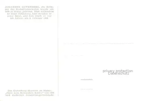 AK / Ansichtskarte Mainz_Rhein Gutenberg Museum Mainz Rhein