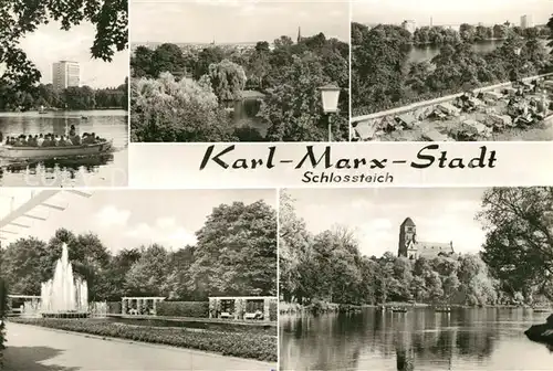 AK / Ansichtskarte Karl Marx Stadt Schlossteich Teilansichten Karl Marx Stadt