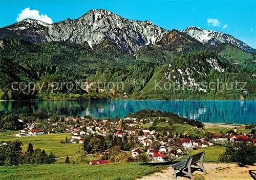 AK / Ansichtskarte Kochel_See mit Herzogstand und Heimgarten Kochel_See