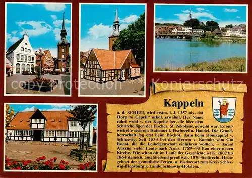 AK / Ansichtskarte Kappeln_Schlei Rathausmarkt Nicolaikirche Kehrwieder Panorama Altes Fachwerkhaus Kappeln_Schlei