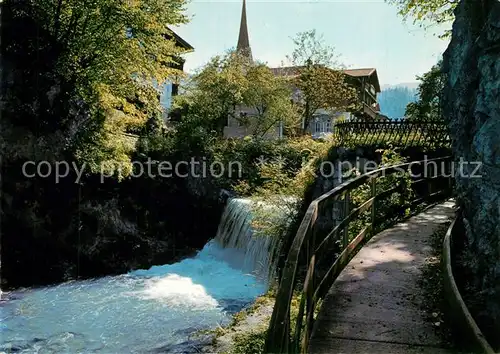 AK / Ansichtskarte Mehrn Wasserfall und Kirche Mehrn