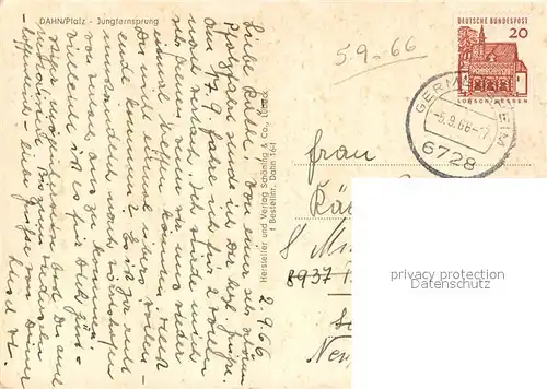 AK / Ansichtskarte Dahn Jungfernsprung Dahn