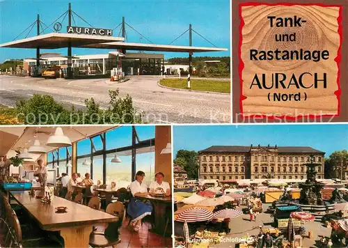AK / Ansichtskarte Erlangen Tank und Rastanlage Aurach Gastraum Schlossplatz Erlangen
