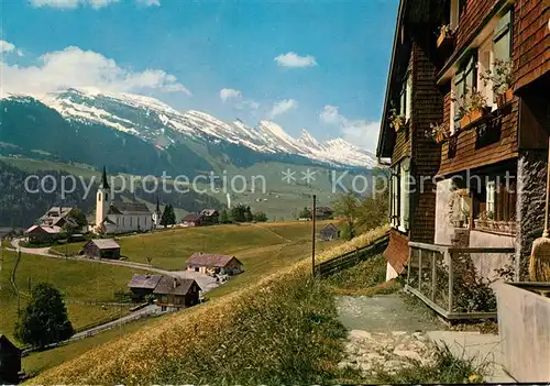 AK / Ansichtskarte Wildhaus_SG Panorama mit Kirche Wildhaus SG