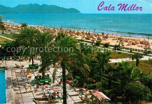 AK / Ansichtskarte Cala_Millor_Mallorca Strand Promenade Cala_Millor_Mallorca
