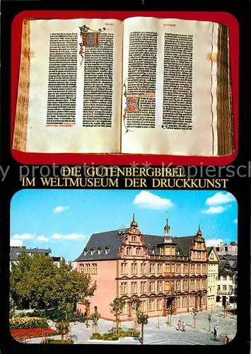 AK / Ansichtskarte Mainz_Rhein Gutenbergbibel im Weltmuseum der Druckkunst Mainz Rhein