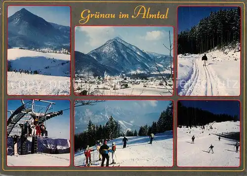 AK / Ansichtskarte Gruenau_Almtal Panorama Skigebiet Teilansichten Gruenau Almtal