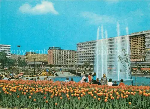 AK / Ansichtskarte Karl Marx Stadt Karl Marx Platz Strasse der Nationen Fontaene Karl Marx Stadt