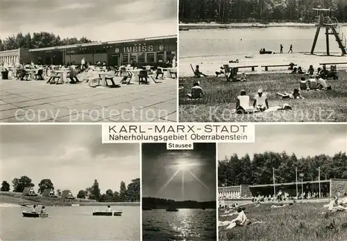 AK / Ansichtskarte Karl Marx Stadt Naherholungsgebiet Oberrabenstein Schwimmbad Stausee Karl Marx Stadt