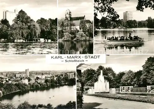 AK / Ansichtskarte Karl Marx Stadt Schlossteich Details Karl Marx Stadt
