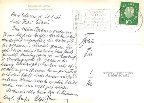 AK / Ansichtskarte Lindau_Bodensee Hafenpartie Lindau Bodensee