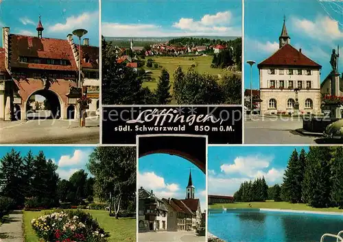 AK / Ansichtskarte Loeffingen Tor Panorama Rathaus Park Schwimmbad Loeffingen
