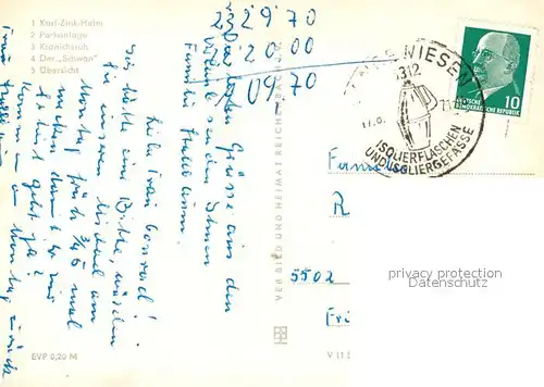 AK / Ansichtskarte Langewiesen Karl Zink Heim Parkanlagen Kranichsruh Der Schwan Panorama Langewiesen