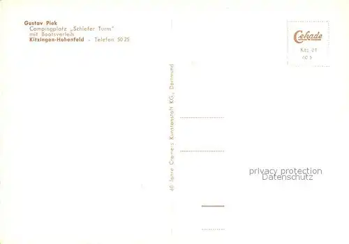 AK / Ansichtskarte Kitzingen_Main Campingplatz Schiefer Turm Schwimmbad Gondelteich Kitzingen Main