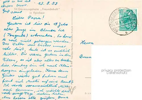 AK / Ansichtskarte Reinharz_Duebener_Heide SV Genesungsheim Freundschaft Reinharz_Duebener_Heide