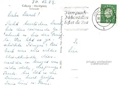 AK / Ansichtskarte Coburg Marktplatz Coburg