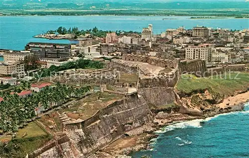 AK / Ansichtskarte San_Juan_Puerto_Rico Fliegeraufnahme Walls of Fort San Cristobal  San_Juan_Puerto_Rico