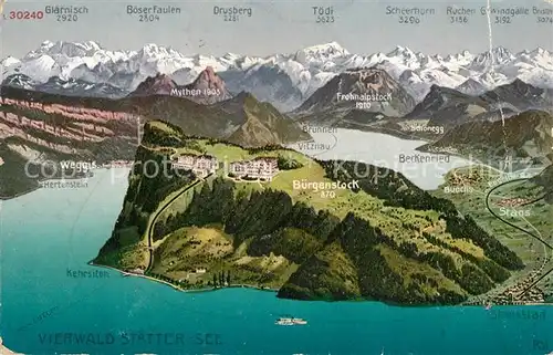 AK / Ansichtskarte Vierwaldstaettersee_SZ Buergenstock Mythen Bergpanorama Vierwaldstaettersee_SZ