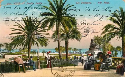 AK / Ansichtskarte Nice_Alpes_Maritimes Le Jardin Public Les Palmiers Nice_Alpes_Maritimes