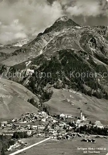 AK / Ansichtskarte Spluegen_GR Teurihorn Kirche Spluegen_GR