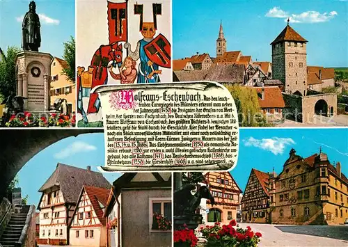 AK / Ansichtskarte Wolframs Eschenbach Fachwerk Denkmal Stadttor Wolframs Eschenbach